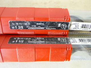  Hilti Hammer Drill Bits, Part TE-YX,  (1) 1 3/8 In. x 23 In., (1) 1 1/2 In. x 23 In. (E-1) 