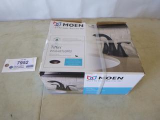(1) Unused Moen Bathroom Faucet, Mediterranean Bronze Finish, Model Tiffin WS84876BR3 (G2)