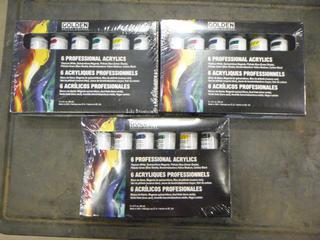 (3) Unused Boxes of Golden Paint Sets, 2 Oz. Per Bottle, 6 Bottle Per Box (G1)