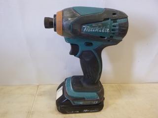 (1) Makita DTD146 18V Impact Drill w/ Battery (E-1) 