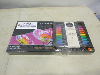 (1) Unused Prismacolor Premier 150 Pc. Colored Pencil Set w/ Kelly Creates Dream 10 Pc. Pen Set (G2)