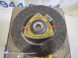 Qty of Unused KlingSpor Grinding Disks, 9 In. x 1/4 In. x 7/8 In., Part 13433