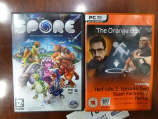 (1) The Orange Box PC Game, (1) Spore PC Game (G1)