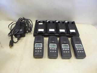 (4) Harris P7300 Radios w/ Charging Pack (R-3-3)
