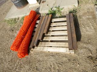 Qty of 3 In. Square Steel Tubing, Assorted Lengths, (3) Rolls of Snow Fencing