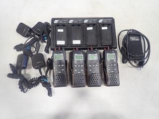 (4) Harris P7200 Radios c/w Chargers and Mics *Note: Working Condition Unknown* (C2)