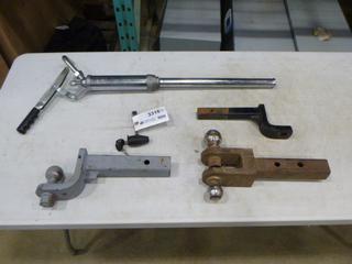 (1) Hand Pump, C/w (1) Trailer Hitch w/ Lock and Key, (1) Trailer Hitch w/ 2 5/16 In. Ball, (1) Trailer Hitch w/ 2 In. Ball (O-4-2)