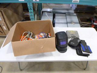 Qty of Misc. Items, Welding Helmet, DVDS, Shackles, Hooks and More (P-3-3)