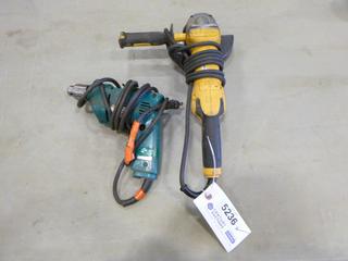 (1) Dewalt Angle Grinder, 5 In., Type 2, 13A,120V, S/N 2347, C/w 3/8 In. Makita Drill (E-1) 