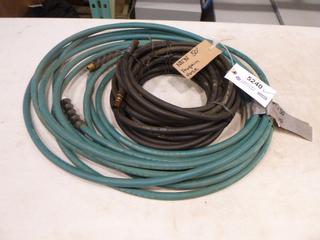 (1) 3/8 In. 50 Ft. 300 PSI Air Hose, (1) 50 Ft. Propane Hose (J3-3)