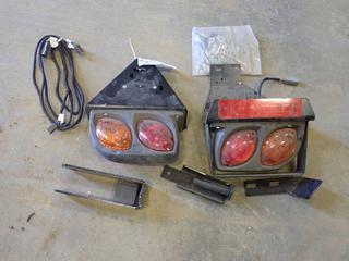 (2) Trailer Lights with Brackets, With Qty of Wire, Nuts and Bolts  (NF12)