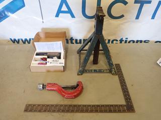 Tooluxe Xenon Automotive Timing Light, Pipe Cutter, Jack Stand and 2 Ft. Level (E1)
