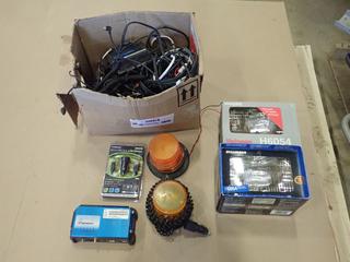 Assorted Automotive Lights, Box of Assorted of Cables and Xtreme Micro USB Cable and Car Charger Set (E-1) 