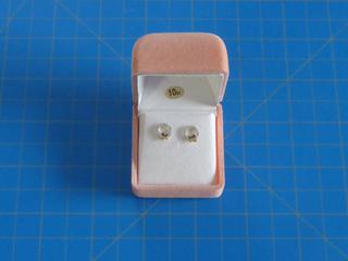 (1) Pair of Stamped 10KT Yellow Gold Earrings Set With 26 Round Brilliant Cut Cubic Zirconia In Pave Setting,  Appraisal Number 006301505, Replacement Value $750.00 *Appraisal In Documents Tab* (Office)