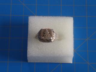 Men's Sterling Silver Vintage Train Ring, Size 10 *Note: Size is Approx.* (Office)