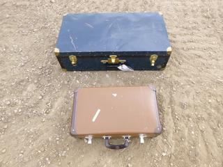 (1) Monarch Metal Luggage Suitcase, (1) Kazeto Suitcase w/ Keys