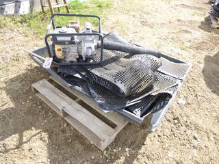Champion 4.0 HP Trash Pump c/w Qty of Rubber Matting *Note: Carb Gone, Pulls Over, Working Condition Unknown* (Row 1-2)