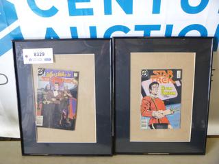 Framed Comic Books - (1) DC No. 54 Star Trek The Return of Finnegan, (1) DC No. 1 Star Trek "Who's In" (Upstairs)