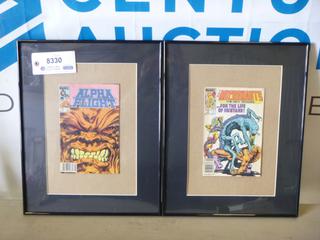  Framed Comic Books - (1) Marvel- The Micronauts The New Voyages  For the Life of Huntarr!, (1) Marvel Alpha Fight (Upstairs)