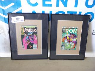 Framed Comic Books - (1) Marvel ROM, (1) Marvel The Avengers (Upstairs)