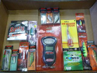 Qty of Unused Fishing Lures and Portable Scale