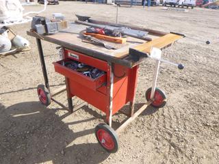 Steel Work Bench w/ Snap-On Tool Box, On Casters, 36 In. x 60 In. x 40 In.