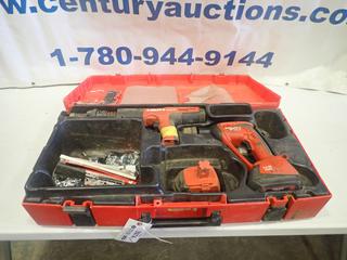 Hilti DX351 BT Power Activated Cordless Drill Tool SN 212555, XBT 4000-A Drill, (2)  Rechargeable Batteries and Hilti Carrying Case