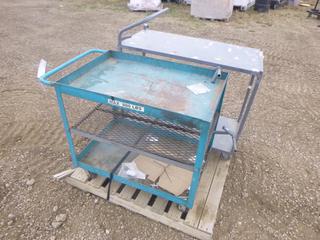 (2) Metal Shop Carts, *Note: 1 Is Damaged*