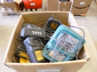 Qty of Dewalt / Makita Battery Chargers w/ (1) Battery (F-1)