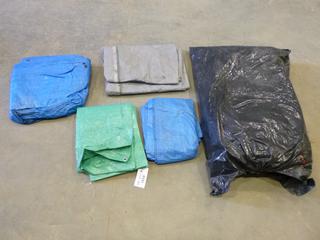 (5) Tarps, Various Sizes, Some w/ Grommets (Row 3-7)