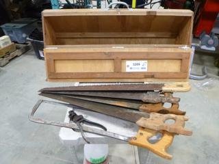 Custom Built Tool Box for Hand Saws, C/w (5) Saws (N-2-1)