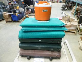 (3) Coleman Propane Stoves, (1) Coleman Drink Cooler, (1) Coleman Insulated Blanket (B-2)