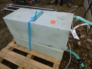 (1) Plastic Liquid Storage Tank, 33 In. x 18 In. X9 In., (1) Plastic Liquid Storage Tank 35 In. x 15 In. x 13 In.