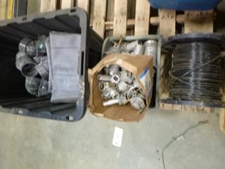 PVC Pipe Connectors w/ Shower Pan Liner, Qty of Dixon Fittings, Spool of Wire (F FRONT)