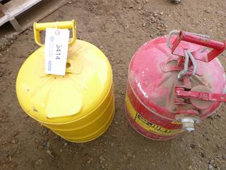 (2) Justrite 5 Gallon Safety  Cans (Row 4)