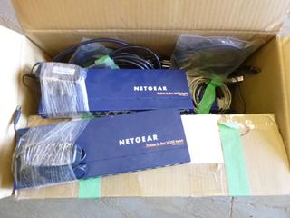 (2) Netgear 16 Port Switches w/ HDMI and Other Misc Cords / Cables