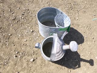 Galvanized Water Can, C/w (1) Galvanized Mop Bucket (Row 2)
