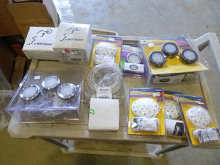 Box of LED Lights, Audio Video Cable, Assorted of Cable Connectors, Plugs and More (O-2-3)