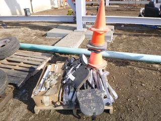 Qty of Swing Arms for 17 In. x 30 In. Service Box, Golf Caddy, (2) Therma Seats, Stack of Pylons (Row 5)