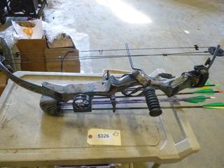 60 Lb Compound Bow, C/w 6 Arrows (Upstairs)