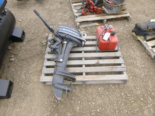 Mercury 4 HP Boat Motor w/ Boat Fuel Can  (Row 5)