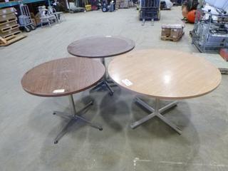 (3) Round Office Tables, 48 In. x 29 In., 42 In. x 29 In., 36 In. x 29 In (Y-1-2) 