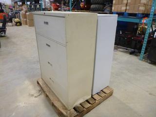 (1 )4 Drawer  Filing Cabinet, 42 In. x 18 In. x 52 In., (1) 4 Flip Top, 36 In. x 18 In. x 51 In. (W-4-2)