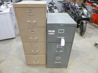 (1) 4-Drawer and (1) 3-Drawer Filing Cabinet (K-2-3)