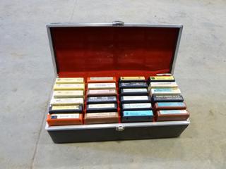 (24) Classic 8 Track Tapes, Includes Boston, Nazareth, Fleetwood Mac, Elvis and More, C/w Carrying Case (D-2)