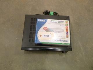 (1) Onkoy AV Receiver TXSR500, (1) D Link Router (F1)
