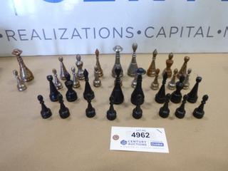 Custom Metal Chess Pc's, C/w Extra Queen *Note: No Board* (A2)