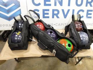 (7) Storm / Track 10 Pin Bowling Balls, Various Makes, C/w Bowling Bags (B-2)