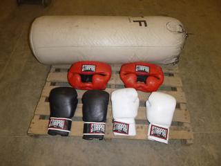 (2) Pair of Star Pak 16 oz. Boxing Gloves, C/w (2) Head Gears, Size LG, (1) ATF Punching / Heavy Bag (O-5-2)