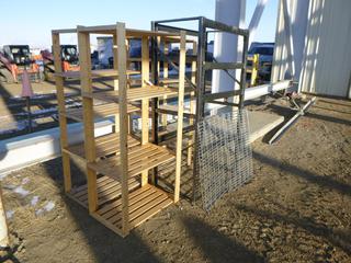 (3) 5 Ft. 7 1/2 In. x 1 Ft. 7 1/2 In. Shelves, (1) 6 Ft. x 2 Ft. Metal Shelf (Row 5)